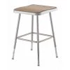 National Public Seating Square Stool, Height Range 19" to 27", Masonite Board Gray