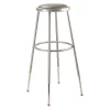 National Public Seating Round Stool, Height Range 31" to 39", Vinyl Gray