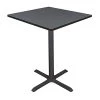 Cain Square Cafe Table, 36" W, 42" H, Gray