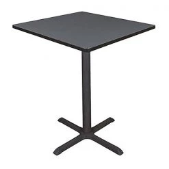 Cain Square Cafe Table, 36" W, 42" H, Gray