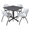 Kobe Square Breakroom Table, 36" W, 29" H, Gray -Kitchen & Dining Furniture Sales Store Z oz2 mcpIx