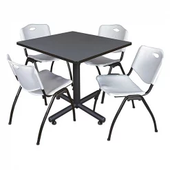 Kobe Square Breakroom Table, 36" W, 29" H, Gray