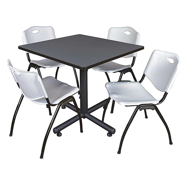 Kobe Square Breakroom Table, 36" W, 29" H, Gray 3 Kobe Square Breakroom Table, 36" W, 29" H, Gray