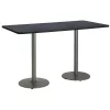 Rectangle KFI 36" x 72" Pedestal Table with Graphite Nebula Top, Round Silver Base, Bistro Height -Kitchen & Dining Furniture Sales Store Z tsB pcpEx