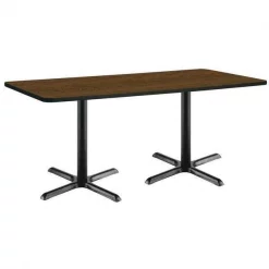 KFI 30" x 72" Conference Table with Walnut Top, Black X-Base, 72 W, 30 L, 29 H, Laminate Top