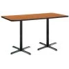 Rectangle KFI 30" x 72" Conference Table with Medium Oak Top, Black X-Base, Bistro Height, 72 W -Kitchen & Dining Furniture Sales Store Z tsB hcpEx