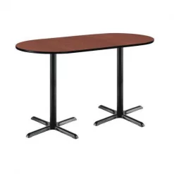 Kfi Racetrack Bistro Table, 72" W, 42" (Bar Height) H, Mahogany