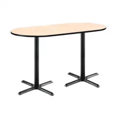 Kfi Racetrack Bistro Table, 72" W, 42" (Bar Height) H, Laminate Top, Natural