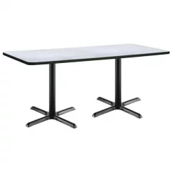 Rectangle KFI 30" x 72" Conference Table with Grey Nebula Top, Black X-Base, 72 W, 30 L, 29 H, Grey