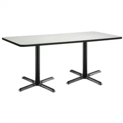 Rectangle KFI 30" x 72" Conference Table with Crisp Linen Top, Black X-Base, 72 W, 30 L, 29 H