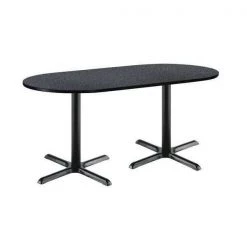 Kfi Racetrack RaceTrack Table, 72" W, 29" (Cafe Height) H, Laminate Top, Graphite Nebula