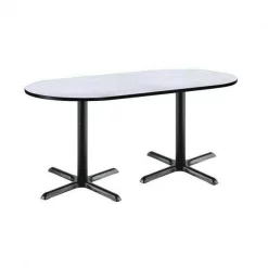 Kfi Racetrack RaceTrack Table, 72" W, 29" (Cafe Height) H, Laminate Top, Gray Nebula