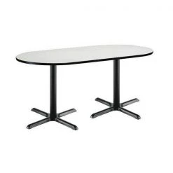 Kfi Racetrack RaceTrack Table, 72" W, 29" (Cafe Height) H, Laminate Top, Crisp Linen