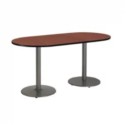 Kfi Racetrack RaceTrack Table, 72" W, 29" (Cafe Height) H, Laminate Top, Mahogany