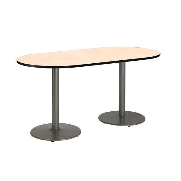 Kfi Round RaceTrack Table, 72" W, 29" (Cafe Height) H, Laminate Top, Natural 3 Kfi Round RaceTrack Table, 72" W, 29" (Cafe Height) H, Laminate Top, Natural