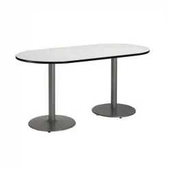 Kfi Racetrack RaceTrack Table, 72" W, 29" (Cafe Height) H, Laminate Top, Crisp Linen