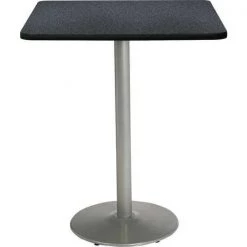 Kfi Square Bistro Table, 42" W, 42" (Bar Height) H, Laminate Top, Graphite Nebula