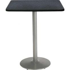 Kfi Square Bistro Table, 36" W, 42" (Bar Height) H, Laminate Top, Graphite Nebula