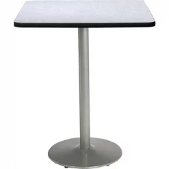 Kfi Square Bistro Table, 30" W, 42" (Bar Height) H, Laminate Top, Gray Nebula