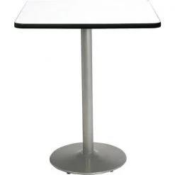 Kfi Square Bistro Table, 36" W, 42" (Bar Height) H, Laminate Top, Crisp Linen