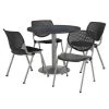 Kfi Round Breakroom Table And Chair Set, 31"(Chair) H, Laminate Top, Graphite Nebula -Kitchen & Dining Furniture Sales Store Z tsF kcpIx