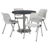 Kfi Round Pedastal Table, 36 W, 36 L, 29 H, Laminate Top, Grey -Kitchen & Dining Furniture Sales Store Z tsF qcpEx