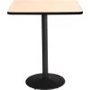 Square KFI 42" Square Breakroom Table with Natural Top, Round Black Base, Bistro Height, 42 W, 42 L -Kitchen & Dining Furniture Sales Store Z tsFwhcpEx