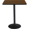 Square KFI 42" Square Breakroom Table with Walnut Top, Round Black Base, Bistro Height, 42 W, 42 L -Kitchen & Dining Furniture Sales Store Z tsFwjcpEx