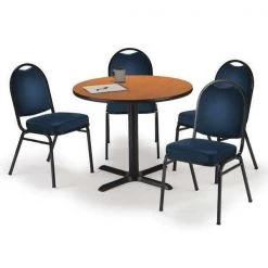 Kfi Round 42 W, 42 L, 29 H, Laminate Top, Medium Oak