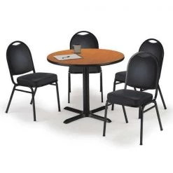 Kfi Round 42 W, 42 L, 29 H, Laminate Top, Medium Oak