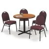 Kfi Round Pedastal Table, 36 W, 36 L, 29 H, Laminate Top, Medium Oak