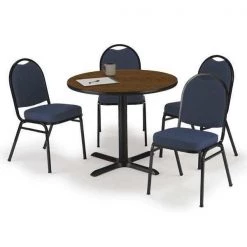 Kfi Round 36 W, 36 L, 29 H, Laminate Top, Walnut