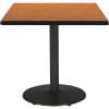 Square KFI 36" Square Breakroom Table with Medium Oak Top, Round Black Base, 36 W, 36 L, 29 H -Kitchen & Dining Furniture Sales Store Z tsH0icpIx