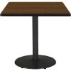 Square KFI 36" Square Breakroom Table with Walnut Top, Round Black Base, 36 W, 36 L, 29 H, Walnut -Kitchen & Dining Furniture Sales Store Z tsH0jcpEx 1