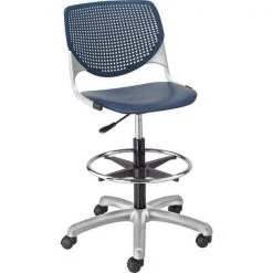 Kfi Poly Adjustable Stool, Perforated Back