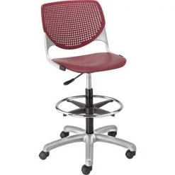 Kfi Poly Adjustable Stool, Perforated Back