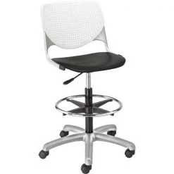 Kfi Poly Adjustable Stool, Perforated Back