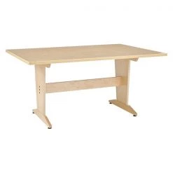 Diversified Spaces Rectangle Pedestal Table, 72" W, 86" L, 36" H, HPL Top, Natural Birch