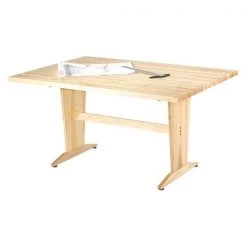 Diversified Spaces Rectangle Pedestal Table, 72" W, 50" L, 30" H, Maple Top, Maple