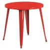 Flash Furniture Round Red Metal Table, 30RD, 30" W, 30" L, 29.5" H, Metal Top, Red