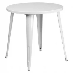Flash Furniture Round 30" W, 30" L, 29.5" H, Metal Top, White