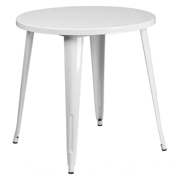 Flash Furniture Round 30" W, 30" L, 29.5" H, Metal Top, White 3 Flash Furniture Round 30" W, 30" L, 29.5" H, Metal Top, White