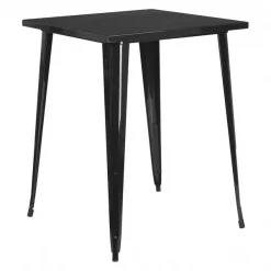 Flash Furniture 33.25" W, 33.25" L, 40.75" H, Metal Top, Black