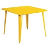 Flash Furniture Square 35.5" W, 35.5" L, 29.75" H, Metal Top, Yellow