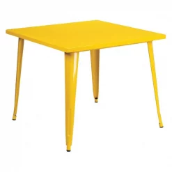 Flash Furniture Square 35.5" W, 35.5" L, 29.75" H, Metal Top, Yellow