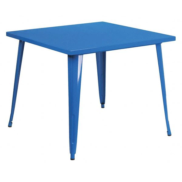 Flash Furniture Square Galvanized Steel, Rubber Top, Blue 3 Flash Furniture Square Galvanized Steel, Rubber Top, Blue