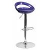 Flash Furniture Blue Vinyl Barstool, Adj Height, Seat Material: Plastic