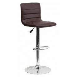 Flash Furniture Brown Vinyl Barstool, Adj Height
