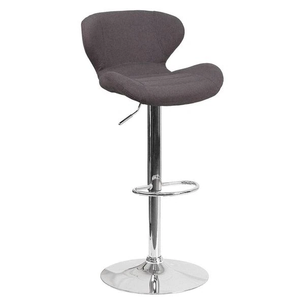 Flash Furniture Charcoal Fabric Barstool, Adj Height 3 Flash Furniture Charcoal Fabric Barstool, Adj Height