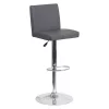 Flash Furniture Gray Vinyl Barstool, Adj Height, Backrest: Panel Back -Kitchen & Dining Furniture Sales Store Z wyH icpEx